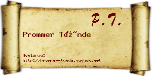 Prommer Tünde névjegykártya